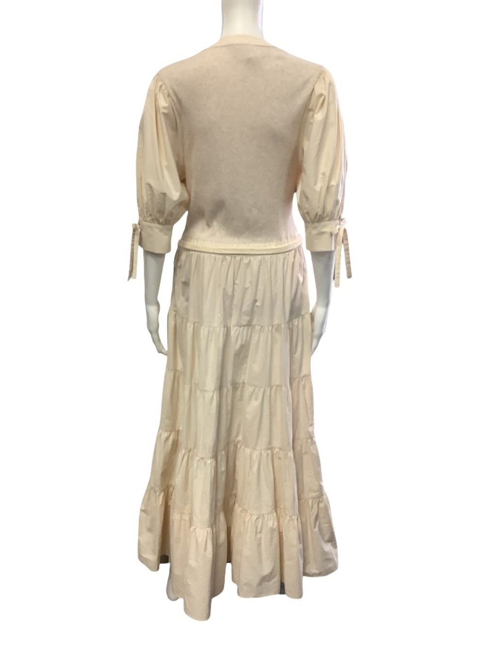 Ulla Johnson Dress Neutral V Neck Maxi Size: M - Picture 3 of 4